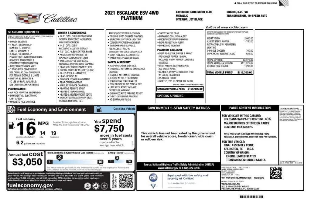 Cadillac Escalade Esv Premium Luxury Platinum For Sale In Miami - Thumbnail 3