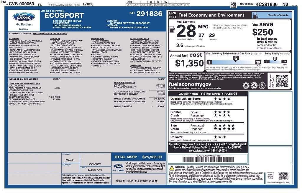 Ford Ecosport Se Fwd 4D Sport Utility - Thumbnail 6