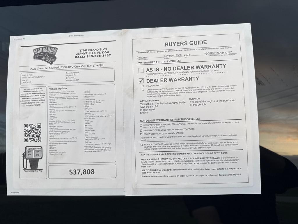 Chevrolet Silverado 15004Wd Crew Cab 147" Lt W/2Fl - Thumbnail 20