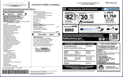 Chrysler Pacifica Hybrid Touring L - Thumbnail 5