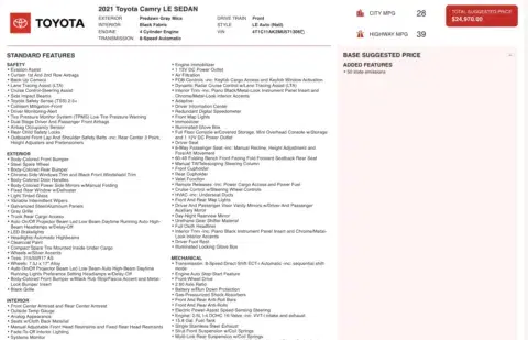 Toyota Camry Le - Thumbnail 5