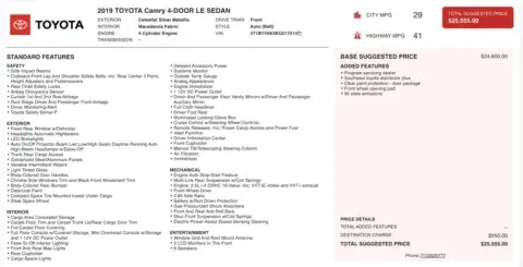 Toyota Camry Le - Thumbnail 5