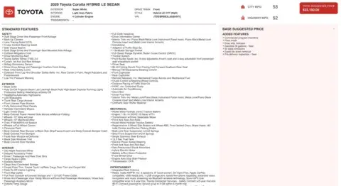 Toyota Corolla Hybrid Le - Thumbnail 4