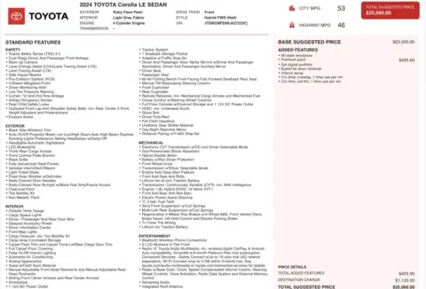 Toyota Corolla Hybrid Le - Thumbnail 5